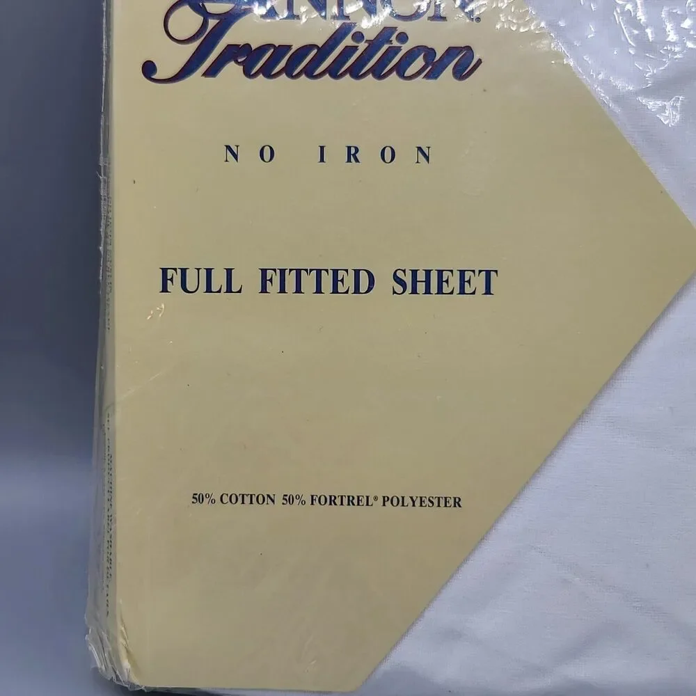 Cannon Tradition Full Fitted Sheet White Vanilla Creme Vintage Sealed